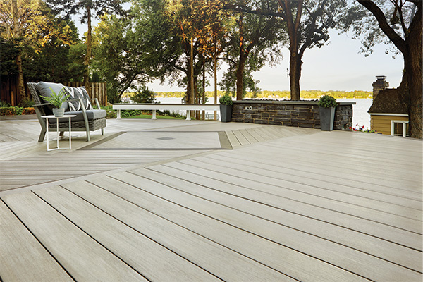 Cool gray composite decking