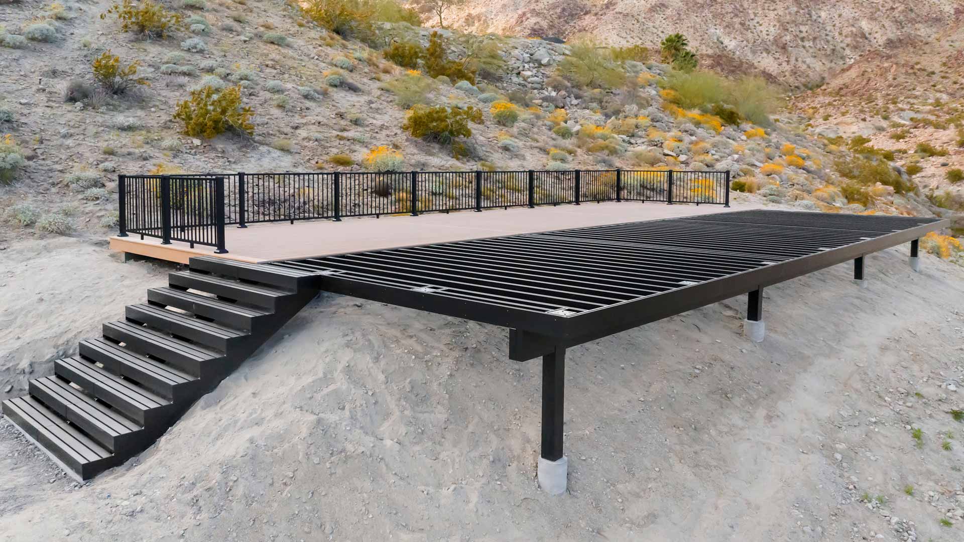 TimberTech Aluminum Framing substructure in desert