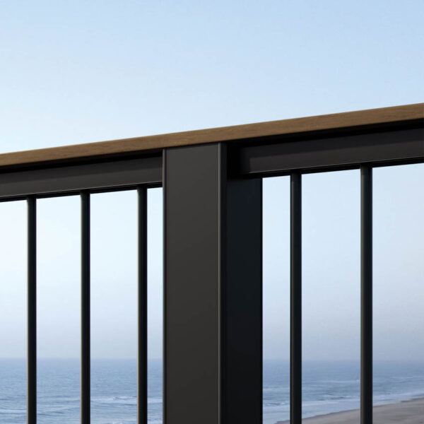 TimberTech Classic Composite Series Drink Rail Matte Black Weathered Teak Railing Product Image