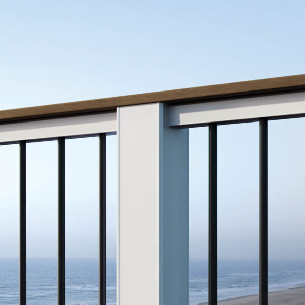 TimberTech Classic Composite Series Drink Rail Matte White Weathered Teak Top Rail Product Image