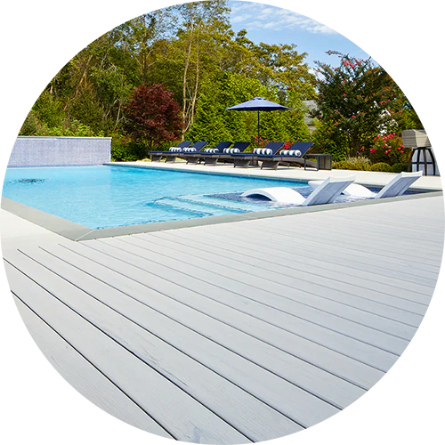 TimberTech decking's slip-resistance makes it the perfect material for a pool-side deck